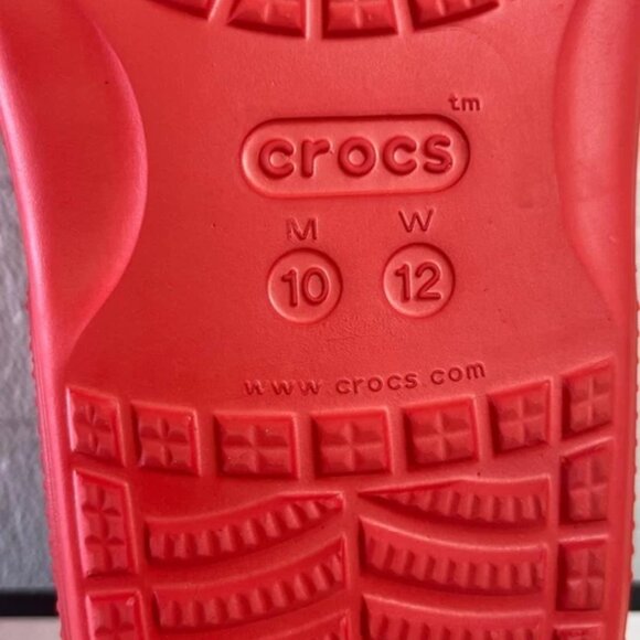 Crocs Classic 206121 Bright Red Slip On Open Toe Comfort Slide Sandals Men's 10 - Picture 8 of 8